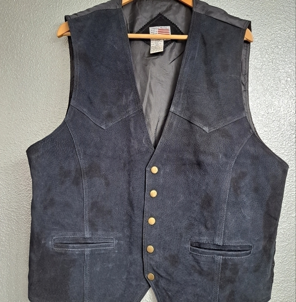 Original Marines Blue Suede Vest  Size L